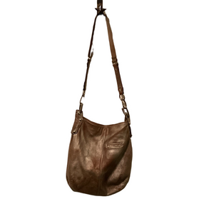 The Sak Tan Metallic Leather Hobo Bag